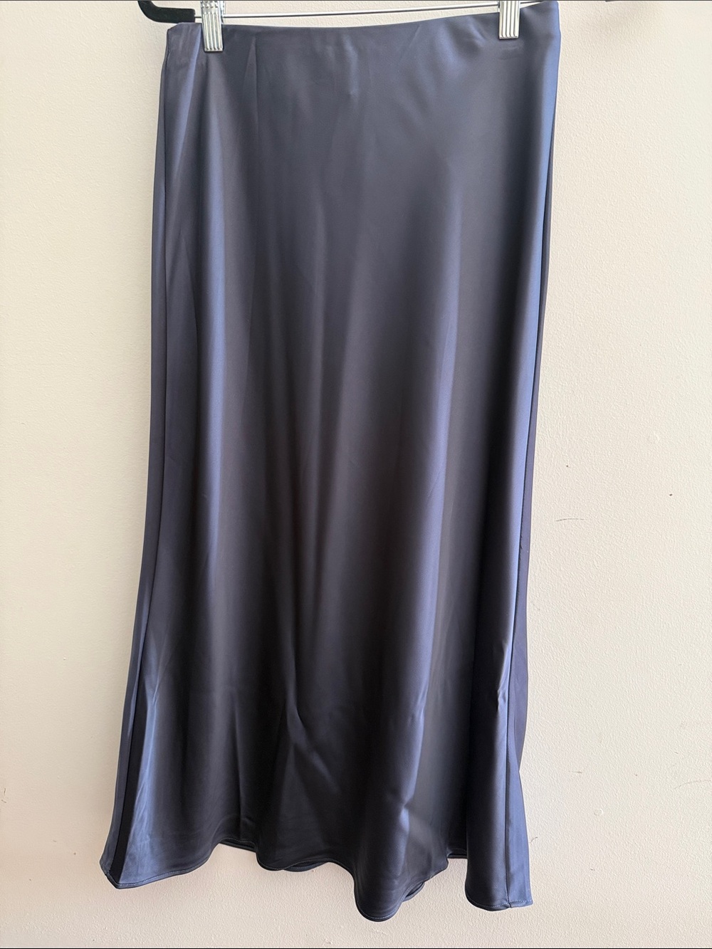 Women's Truth By Republic S Petite Navy Satin Slip Skirt Elastic Waist Navy Blue